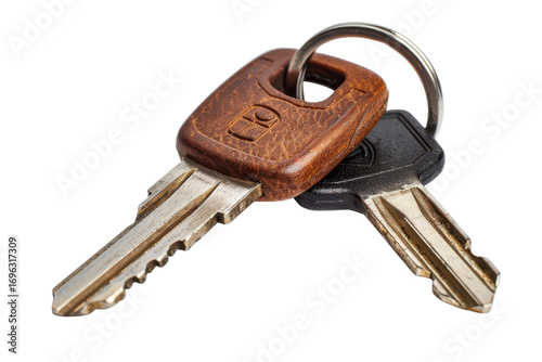 Vintage Keys Set Unlock Security House Lock Metal Black and Brown Keys Ring Close up Detail Car Keys