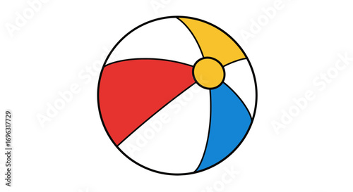 Colorful beach ball summer fun vacation holiday leisure activity inflatable toy game for kids children on transparent background