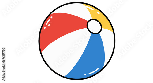 Colorful beach ball summer fun vacation holiday game inflatable toy ocean seaside playful activity leisure on transparent background