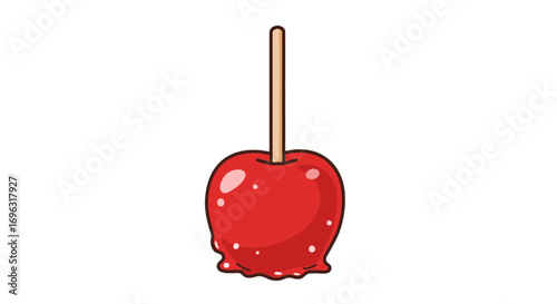 Delicious candy apple treat illustration sweet dessert food caramel apple confectionery tasty snack graphic on transparent background