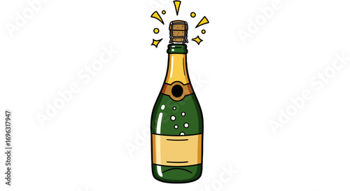 Celebration sparkling wine bottle champagne toast party cheers celebration event holiday festive occasion on transparent background