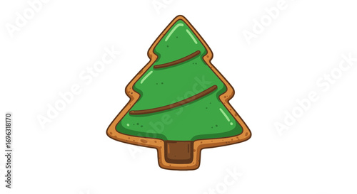 Christmas tree cookie holiday treat gingerbread festive season celebration sweet baked good delicious food on transparent background