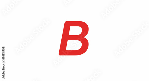 Bold red letter B against a white background offering a simple yet powerful design