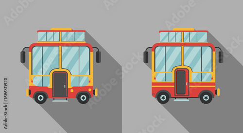 Cartoon double-decker bus vector illustration perfect for children's content and design