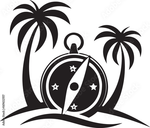 vector illustration of a tropical island
