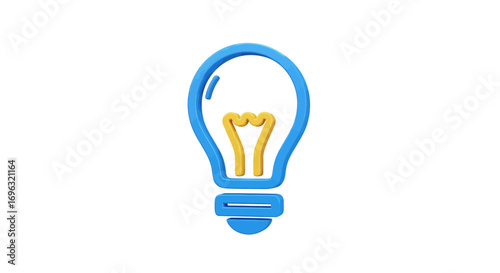 Innovative 3D light bulb concept illustration shining brightly with creativity