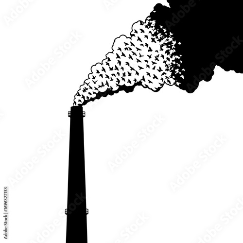 silhouette of a pipe with smoke