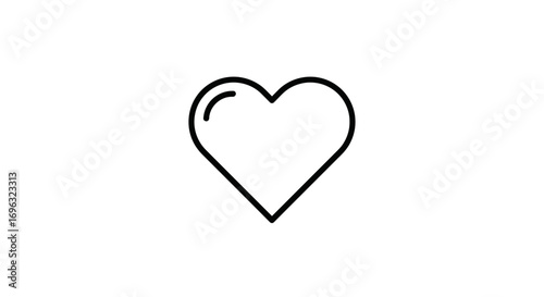 Simple Heart Outline Icon for Love and Valentine's Day Celebrations