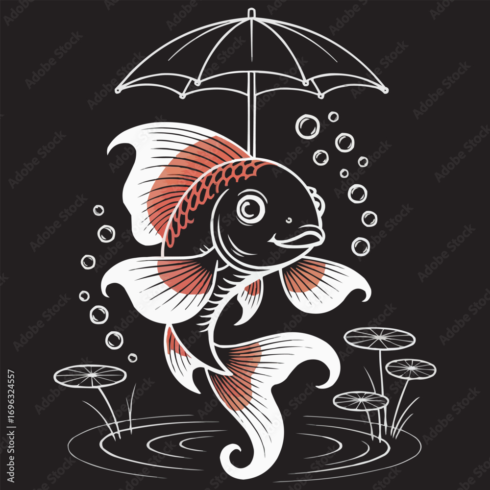 Fototapeta premium vector illustration of an aquarium fish