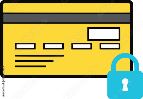 Illustration Depicting Secure Online Banking and Credit Card Protection Measures