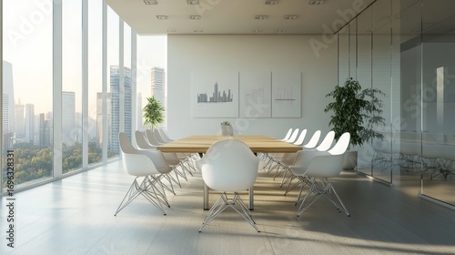 Business space of bright meeting room