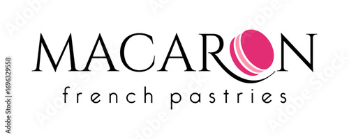 Macaron logo vector illustration template. Simple letter design