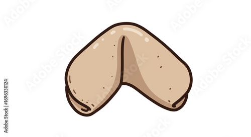 Fortune cookie illustration asian food dessert prediction chinese takeout sweet treat drawing beige on transparent background