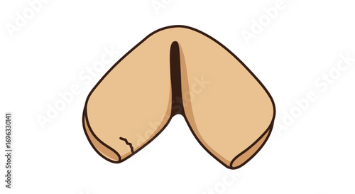 Fortune cookie illustration chinese food dessert asian cuisine lucky message treat bakery sweet snack on transparent background