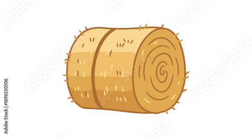 Cartoon hay bale agriculture farming rural farm harvest field straw roll countryside forage on transparent background