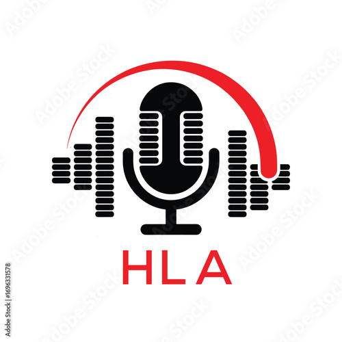 HLA Modern Company logo. HLA Microphone logo design for entrepreneur and business. HLA Music Audio Branding best icon.
