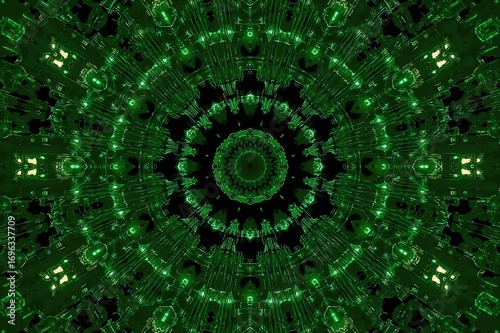 Wallpaper Mural Abstract digital kaleidoscope design on a circuit board theme Torontodigital.ca