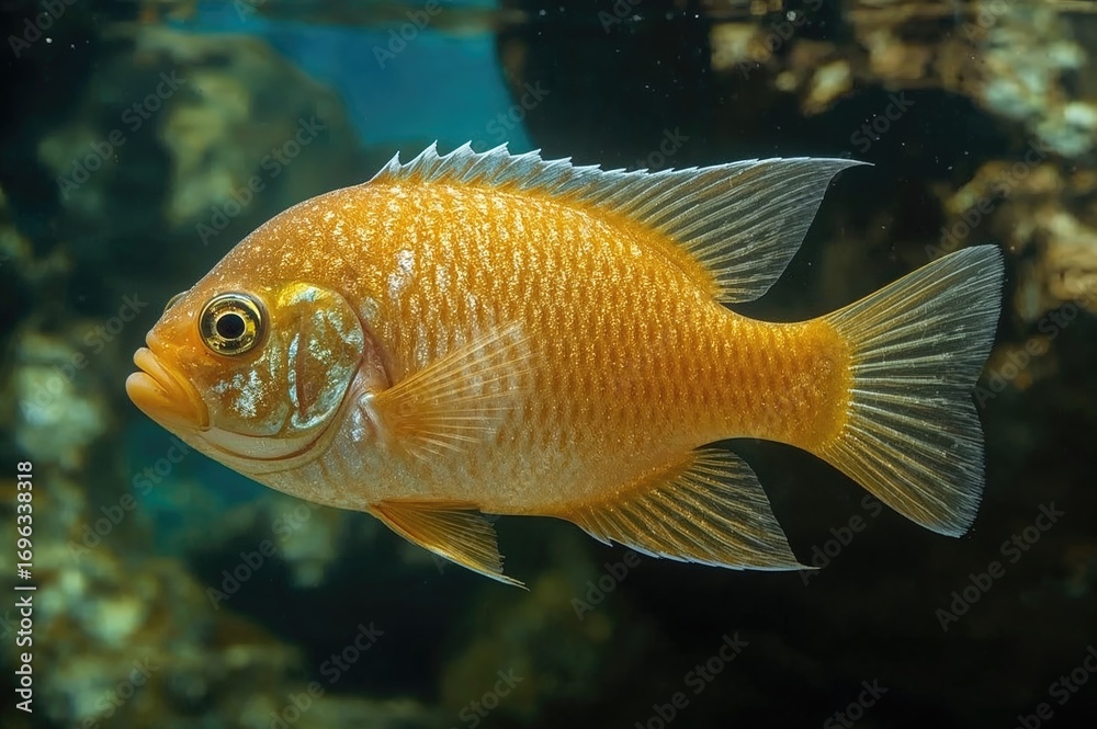 Fototapeta premium Aquarium with colorful cichlid species