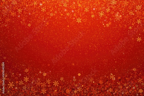Wallpaper Mural Festive greeting card featuring vivid orange snowflakes against a crimson backdrop Torontodigital.ca