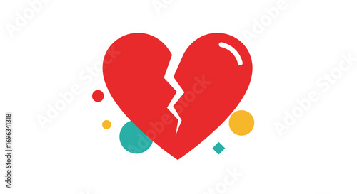 Symbolizing the sadness and pain of a broken heart a visual representation of emotional turmoil and heartbreak