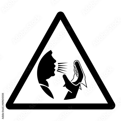 Use A Tissue Cover Your Mouth And Nose Symbol Sign ,Vector Illustration, Isolate On White Background Label.EPS10