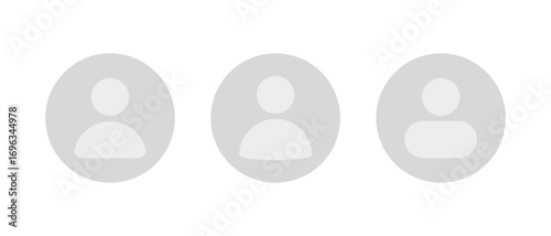 Default avatar profile icon set. User account placeholder symbol