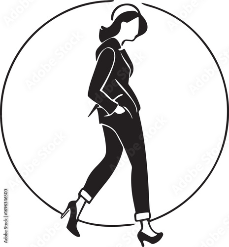 vector illustration of a silhouette of a woman