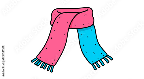 Winter scarf fashion accessory neckwear apparel warm clothing cold weather style knitwear illustration on transparent background