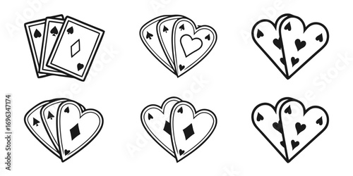 Playing Cards Symbols Set for Games.