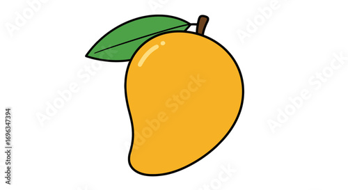 Isolated mango fruit illustration tropical fresh ripe vegetarian diet healthy food sweet delicious tasty on transparent background