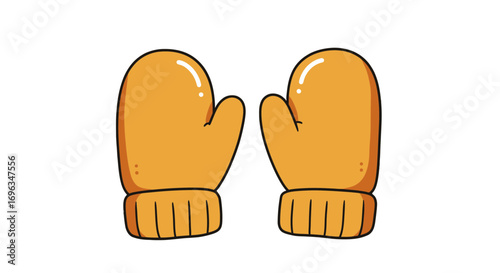 Winter mittens warm gloves handwear cartoon illustration apparel accessory cold weather gear fashion item on transparent background