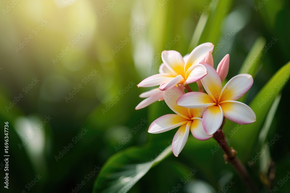 Fototapeta premium Tropical Spa Blossom: Frangipani and Plumeria Flowers