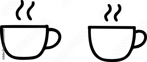 Steaming Hot Coffee Cups Icon Vector Illustration.