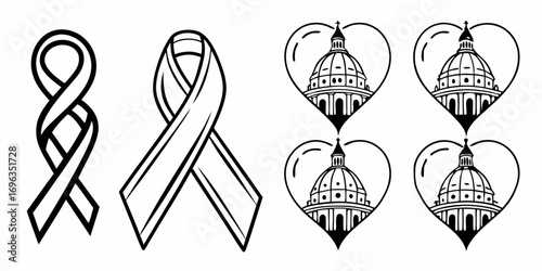 Awareness Ribbons and Heart Domes.