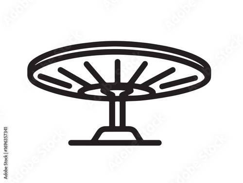 Precision Fertilizer Spreader Disc Icon in Stylish Vector Linework