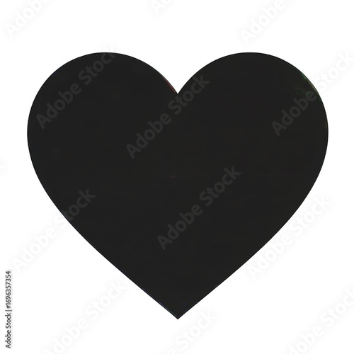 Black heart shape isolated on white background perfect for valentine's day and romance design