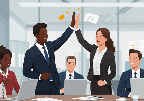 Business People Talking and Working