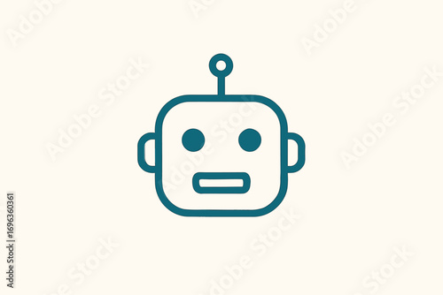 Simple Illustration of a Robot Head.