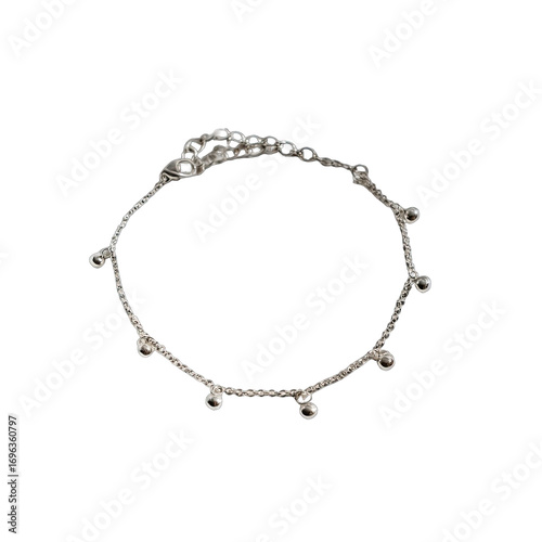 Wallpaper Mural Delicate silver bracelet with small, round pendants Torontodigital.ca