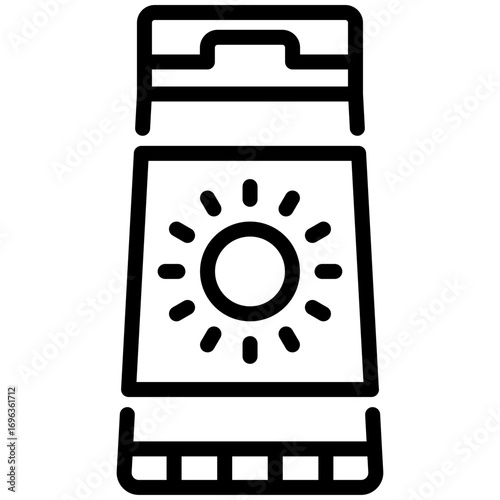 sunblock icon isolated on white background. vector illustration icon for travel and vacation