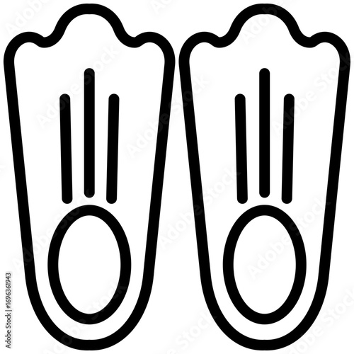 fins icon icon isolated on white background. vector illustration icon for travel and vacation