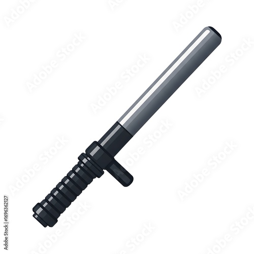 Police baton or nightstick isolated on a white background