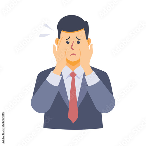Vector art of stressed businessman vector illustration