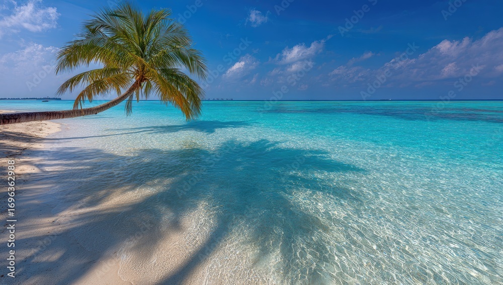 Fototapeta premium Tropical beach scene with vibrant colors