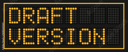 Orange color led banner in word draft version on black background