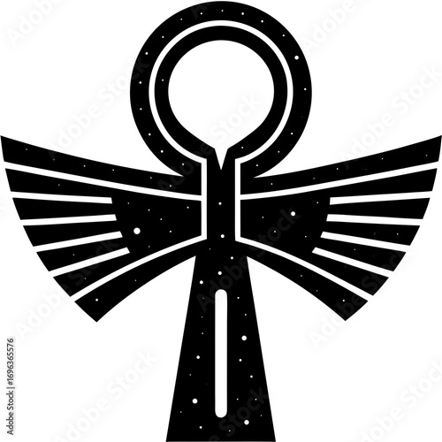 Golden Ankh Eternal Life Hieroglyph Vector Illustration