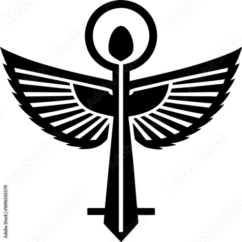 Golden Ankh Eternal Life Hieroglyph Vector Illustration