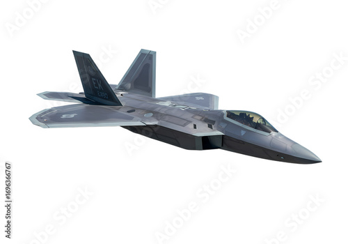 F22 Raptor Stealth Fighter Jet Military Aircraft Photo for Aviation Defense and Technology Projects isolated on transparent background