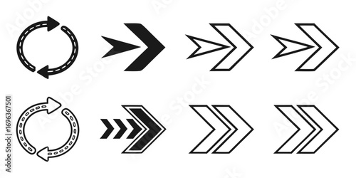 Collection of Arrow Icons and Circular Arrows