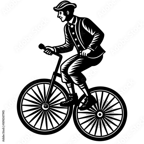 guy riding unicycle black silhouette